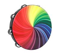 ORFOFE Double Row Colorful Handheld Tambourine Percussion Instrument for Childrens Dance Party Music Learning with Ergonomic Design and Construction