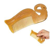 ORFOFE Double-sided Ox Horn Hair Comb with Swan Shape, Anti-static Hairdressing Tool for Home and Trip, Promotes and Prevents Hair Loss, Creative Retro Style with Fine Craftsmanship