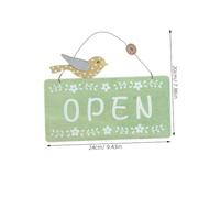 ORFOFE Double-sided Wooden Open and Closed Sign for Stores and Bakery Stands, Rustic Green Wall Hanging Sign with Easy Installation and Sturdy Design, for Business Doors