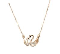 ORFOFE Double Swan Shape Pendant Necklace Lightweight Alloy Fashion Jewelry for Women Elegant Neck Decor Party Daily Wear