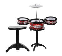 ORFOFE Educational Drum Set for Jazz Style Musical Instrument with Stool Stimulates Creativity and Motor Skills for Boys for Early Learning and Party Fun