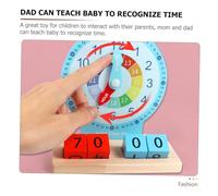 ORFOFE Educational Wooden Clock for Practical Cognition Cartoon Clock Model for S Learning and Behavior Habit Development Kindergarten Teaching Aid and