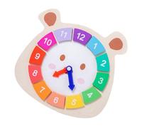 ORFOFE Educational Wooden Clock for Safe Smooth Edges Hands for Learning Enhances Math Cognition and Hand-eye Coordination Early Childhood Teaching Tool for Boys