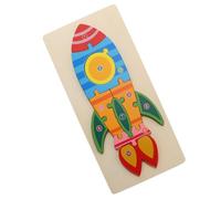 ORFOFE Educational Wooden Rocket Puzzle for Smooth Polished Cartoon Jigsaw Brain Teaser for Early Learning Plaything Birthday and Holiday