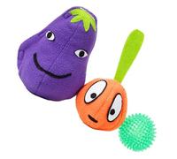 ORFOFE Eggplant 3-in-1 Dog Sound Toy Slow Feeder Molar Chew Toy Interactive Sniff Smell Puzzle for Dogs