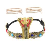 ORFOFE Egyptian Snake Headband and Bracelet Lightweight Halloween Hair Band Party Accessories Reusable Bendable Snake Design for Women