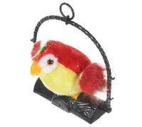 ORFOFE Electric Talking Parrot for Recording Speaking Plush Hanging Decoration Red Early Learning Interactive Mimicry Pet with Swinging Head and Moving Wings