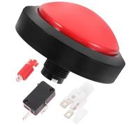 ORFOFE Electronic Game Answer Buzzer with LED Light, Red Round Button Responder for Party and Quiz Games, Two-Foot Switch Included, Battery Not Included Random Color Random Color