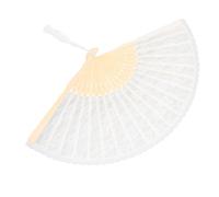 ORFOFE Elegant Retro Folding Lace Fan for Women Lightweight Handheld Prop for Summer Weddings Stage Performances and Party Decorations Classic Vivid Pattern Portable Design