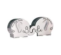 ORFOFE Elephant Shape Keepsake Box Silver Metal My First Tooth and Curl Holder Newborn Memory Organizer for Christening Shower Gift