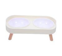 ORFOFE Elevated Plastic Dog Bowl with Stand Spill-resistant Raised Feeding Dish for Small Dogs and Kittens Nonslip Ergonomic Pet Food Bowl for Comfortable Indoor and Outdoor Use