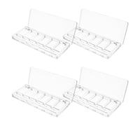 ORFOFE Empty Makeup Palette 4pcs with Six Spacious Grids Plastic Organizer Tray, Portable Eye Shadow and Blush Holder for Professional and Daily Use