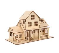 ORFOFE European-style Wooden Puzzle DIY Assembly Villa Cottage Craft for Home Office Table Decor Miniature House Building Model