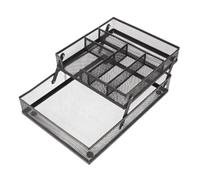 ORFOFE File Organizer for Desk, Adjustable Liftable Metal File Tray 2 Tier Wrought Iron Desktop Storage Rack, Office Supplies & Workspace Organization for Home Officefile Organizer for Desk, Adjustabl