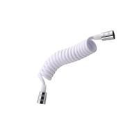 ORFOFE Flexible Shower Hose White Spring Tube with Copper Fittings for Bathroom Sprayer and Wash Basin Water Easy to Install and Smooth Surface Suitable for Handheld Toilet Bidet and Sink