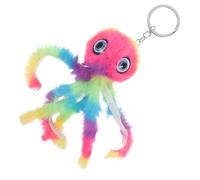 ORFOFE Fluffy Octopus Plush Keychain Cartoon Animal Pendant for Backpack and Purse Lightweight Hanging Ornament for Car Keys Soft Plush Keyring for Women Cute Bag Charm