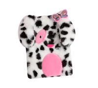 ORFOFE Fluffy Plush Dog Diary for Cute Secret Writing Notebook Student Supplies Adorable Puppy Journal Portable Gift for Creative Writing and Travel