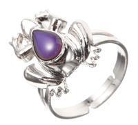 ORFOFE Frog Mood Ring Adjustable Open Temperature Change Color Ring for ’s Dress-up Play Jewelry Accessories