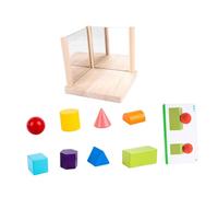 ORFOFE Geometry Cognition Educational Mirror Blocks for Spatial Structure and Logical Thinking Training Wood and Construction Stacking Building Blocks for S Brain Development and
