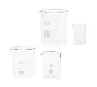 ORFOFE Glass Lab Beaker Set Measuring Beakers 10ml 50ml 4pcs 25ml 100ml Glassware with Stable Construction and Effortless Cleaning for Laboratory Experiments