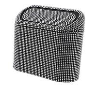 ORFOFE Glitter Car Trash Can Portable Vehicle Rubbish Bin with Chic Dazzling Design Space-saving Storage Box for Car Interior Organization