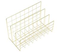 ORFOFE Gold Iron Desk Mail Sorter with 3 Slots and Rounded Edges