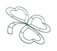 ORFOFE Green Four-leaf Iron Wreath Frame for St. Patrick's Day Decor Diy Shamrock Metal Wreath Ring Irish Festival Door Ornament