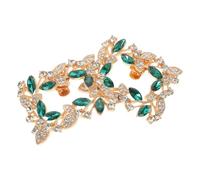 ORFOFE Green Rhinestone Shoe Buckles Decorative Removable Shoe Clips for High Heels Wedding Bridal Sandals 2.3x1.8 Inch Embellishments