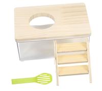 ORFOFE Hamster Bath Chinchilla Dust Bath Small Animal Sandbox Container Climbing Ladder Green Scoop for Play Cleaning