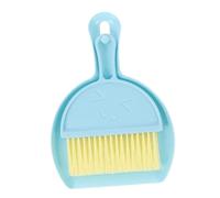 ORFOFE Hamster Cage Cleaning Brush Set with Mini Broom and Dustpan, Small Pet Cage Litter Box Cleaner Tool for Guinea Pig and Chinchilla, Blue Compact Dust Removal Kit