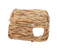 ORFOFE Hamster Hideout and Nest Woven Grass Tunnel Hideaway Shelter Natural Small Pet House for Hamsters and Hedgehogs