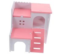 ORFOFE Hamster Hideout Hut Small Animal House Play Platform for Hamsters Mice and Rats Quiet Hideaway for Pet Exercise and Exploration Pink Mediterranean Style