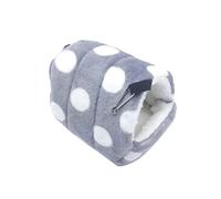 ORFOFE Hamster Squirrel Pet Hammock Winter Fleece Warm Cotton Bed House Large Grey Polka Dot l for Small Animals