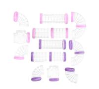 ORFOFE Hamster Tunnel Tubes 16pcs DIY Tube Connector Set Plastic Transparent Track for Easy Observation of Hamster Activities Outside the Cage