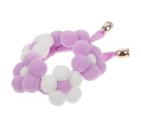 ORFOFE Hand Knitted Purple and White Xs Pet Collar with Wool Ball and Flower Decoration, Small Dog and Cat Neck Ring for Party and Daily Wear