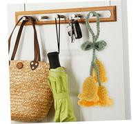 ORFOFE Hand-knitted Yellow Crochet Convallaria Car Hanging Ornament Multi-use Flower Decor for Rearview Mirror Bedroom and Office Decoration Charming Gift for Christmas and Birthdays