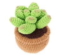ORFOFE Handcrafted Crochet Succulent Plant Decor Artificial Potted Crochet Bonsai for Home and Office Desktop Decoration Delicate Green Indoor Plant Ornament and Elegant Visual Accent