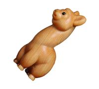 ORFOFE Handcrafted Wooden Alpaca Figurine Small Animal Decor Desktop Ornament for Home Office with Fine Carved Details Charming Alpaca Model for Bookshelves and Nightstands