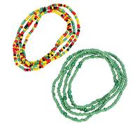 ORFOFE Handmade Green Beaded Waist Chain Jewelry for Women Glass Beach Belly Chain Decoration Dainty Boho Style Waist Accessory for Party Travel Dance Bikini Wear