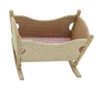 ORFOFE Handmade Miniature Wooden Cradle Model Creative Mini House Furniture Cot Doll Cribs for Birthday Party Educational Gift