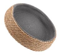 ORFOFE Handmade Wicker Cat Bed Round Pet Nest Soft for Dogs Cats Washable Sturdy Warm Nesting House for Small Animals Grass Rattan Grey