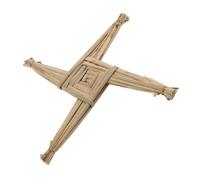 ORFOFE Handwoven St S Cross Natural Straw Ireland Cross Irish Cultural Symbol Traditional Wall Tabletop Blessing Decor for Home Farmhouse Festival Heritage
