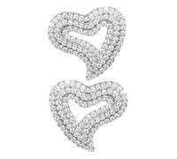 ORFOFE Heart Earrings Studs with Rhinestones Sweet Dainty Love Heart Stud Earrings for Women Wedding and Bridesmaid Prom Jewelry Tiny Bling for Fashion