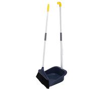 ORFOFE Heavy Duty Broom and Dustpan Set Plastic and Metal Construction with Soft Bristles Long Handle Does Not Damage Floors Or Walls Designed for Home and Tile Floor Cleaning