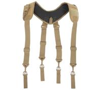 ORFOFE Heavy Duty Padded Carpenter Tool Belt Suspenders with Tool Pouch Organizer, Multifunctional Work Suspenders for Construction and Electrician Use, Khaki Work Belt for Tradesmen