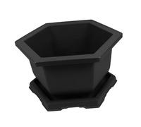 ORFOFE Hexagonal Succulent Pots Large Capacity Plastic Orchid Planter with Tray Wear-resistant Indoor Outdoor Bonsai Tree Pots for Patio Balcony