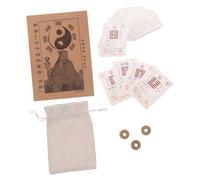 ORFOFE I Ching Divination Card Deck with Brass Feng Shui Wealth Coins Hexagram Cards and Instruction Guide Paper Design for Cultural Exploration and Spiritual Insight