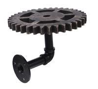 ORFOFE Industrial Pipe Wall Shelf Kit Vintage Steampunk Gear Design Retro Floating Organizer for Bedroom Balcony with Cast Iron Rustic Storage