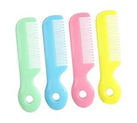 ORFOFE Infant Hair Combs and Baby Grooming Detangling Combs for Newborns Toddlers with Round Teeth Safety Design 4pcs Colorful Hair Brushes for Gentle Scalp Care