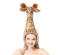 ORFOFE Interactive Giraffe Head Costume Hat for Adults and Animal Performance Cap for Bonding Creative Photo Prop for Family Fun and Costume Play